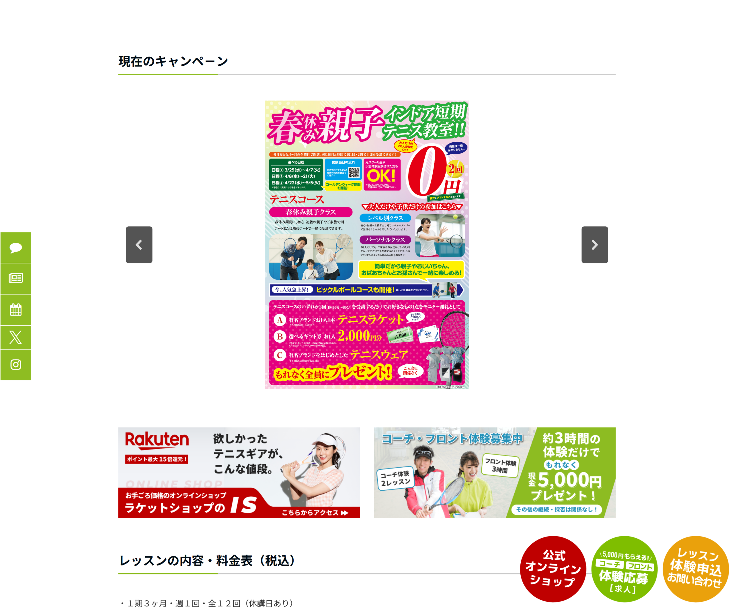 エル・エストナショナルテニススクールヴァイキング公式サイトのスクリーンショット